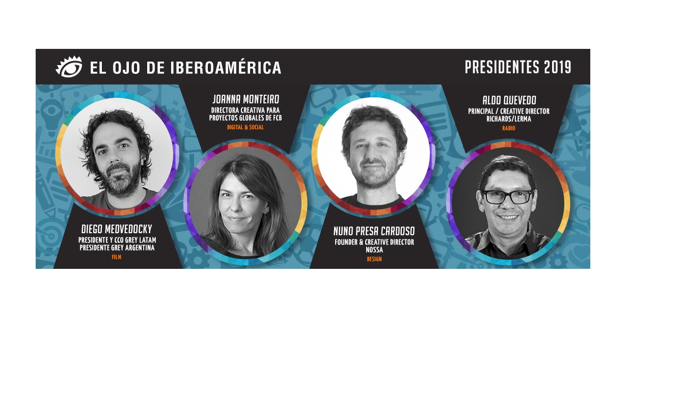 MEDVEDOCKY, MONTEIRO, PRESA CARDOSO , QUEVEDO, presidentes, jurados, Ojo, iberoamerica, programapublicidad,