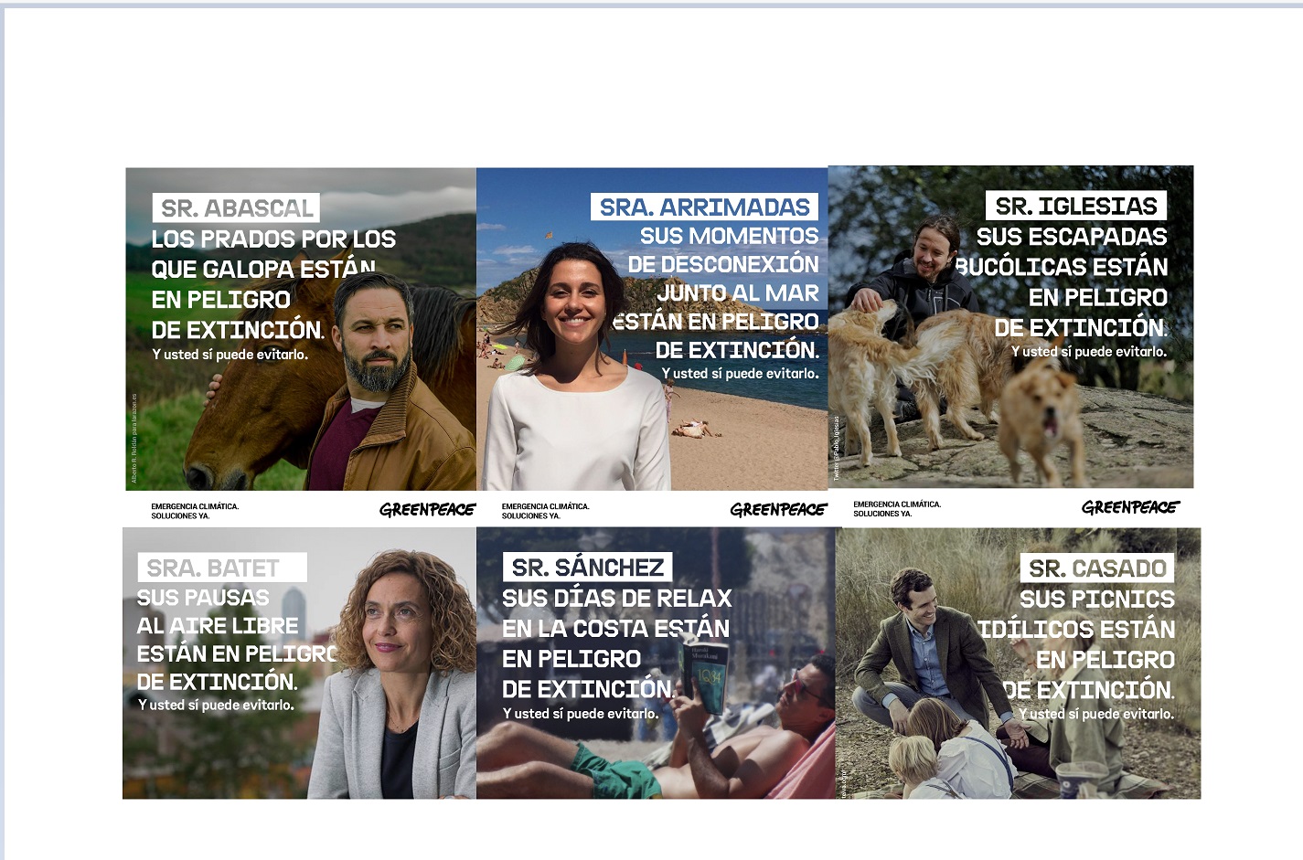 campaña , OMD , Greenpeace , politicos, programapublicidad