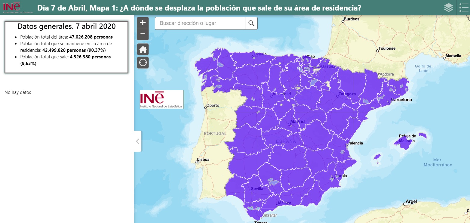 INE, ESRI, mapas, coronavirus, datos, 7 abril, programapublicidad