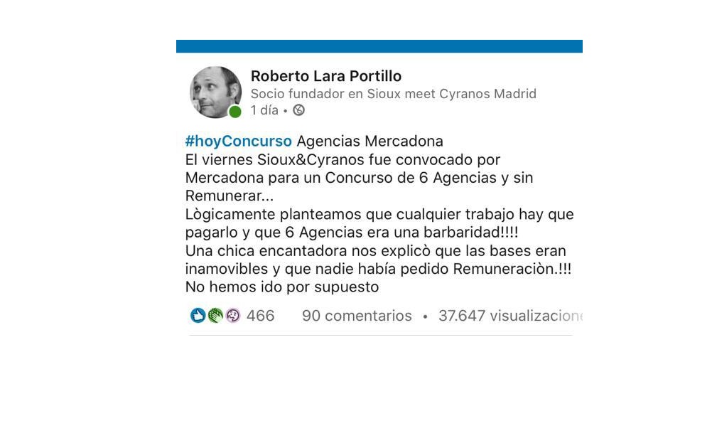 tweet, concurso, mercadona, roberto Lara, programapublicidad