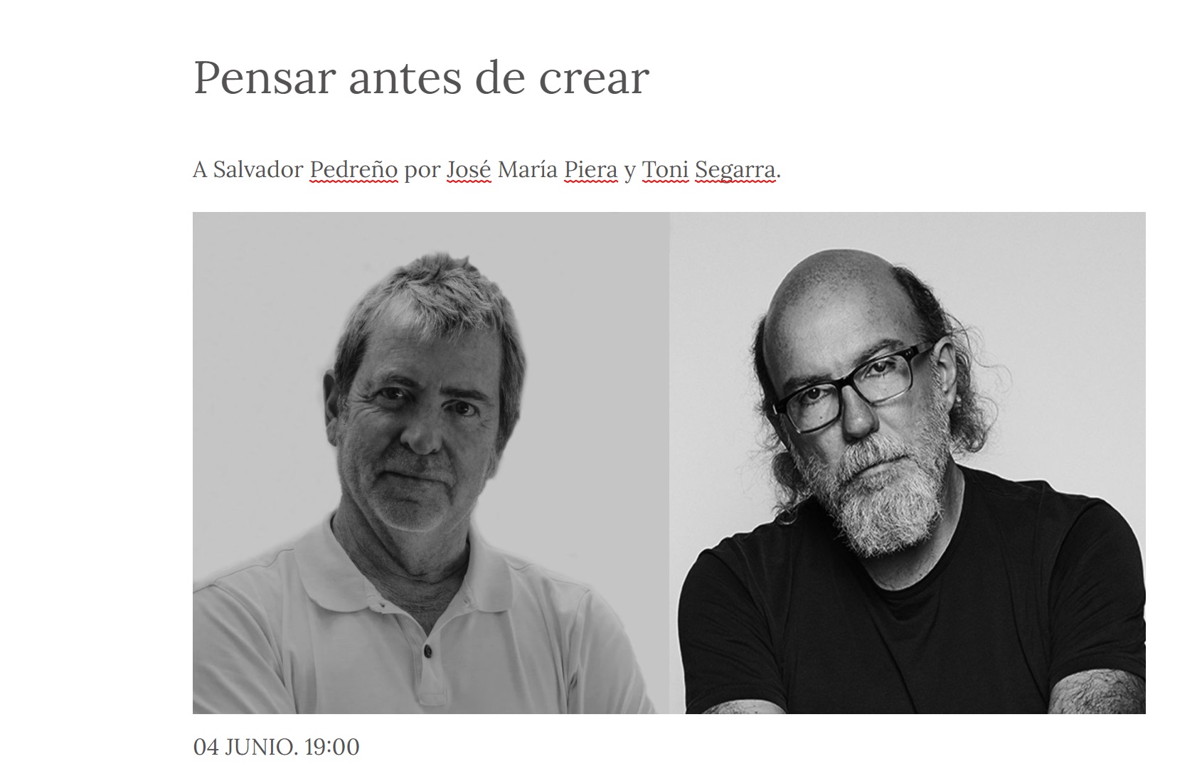 c de c , la APG , jueves , homenaje , Salvador Pedreño , José María Piera , Toni Segarra, programapublicidad