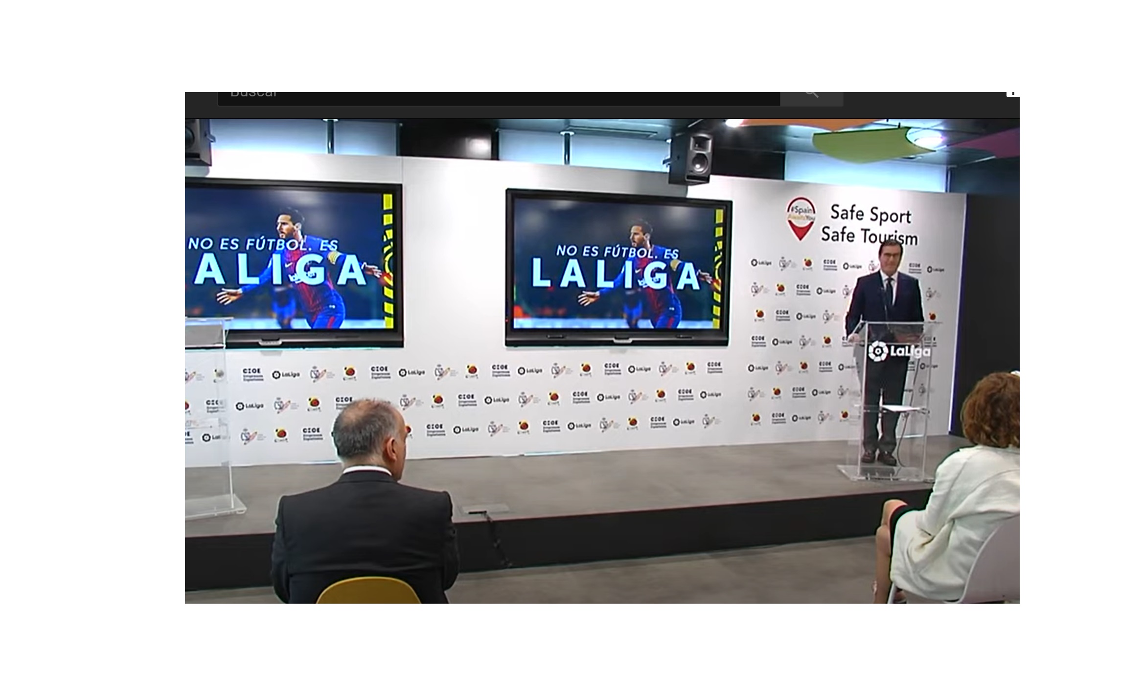 laliga, gobierno, ministerio, Safe Sport, Safe Tourism, #SpainAwaitsYou, tebas,garamendi, ceoe, irene lozano, programapublicidad