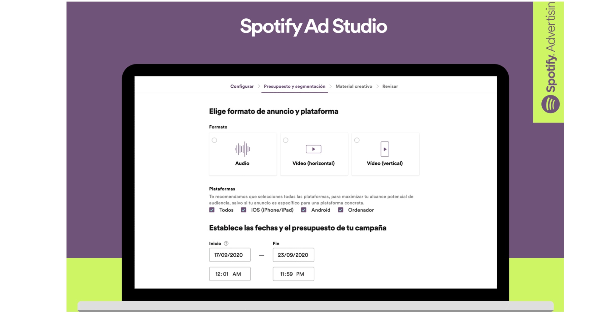 Spotify , lanza , Ad Studio , España, advertising, programapublicidad